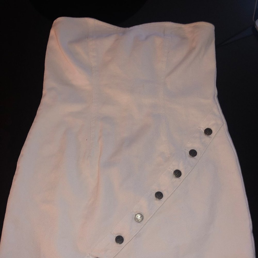 White Buckled Jean Dress